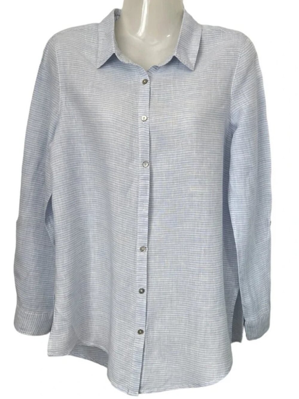 SAINT TROPEZ WEST 100% linen button down shirt (S)